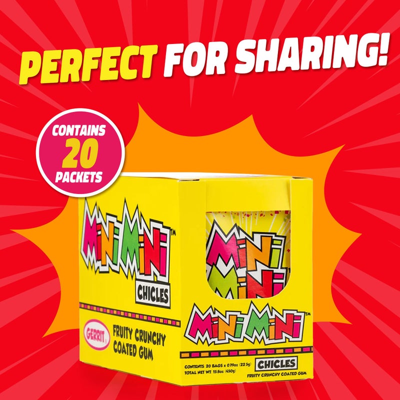 Gerrit's Mini-Mini Chicles - 20 Pack of 0.79oz Packets - Fruit Chiclets Gum Original Flavors - Juicy Fruit Gum Candy - Image 5